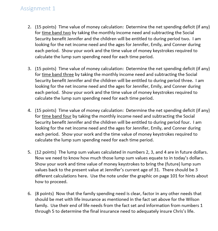 to determine the life insurance need for the fictional client mentioned below.