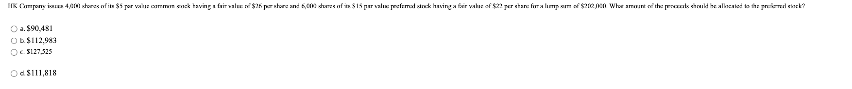 HK Company issues 4,000 shares O fits S 5 par value common
