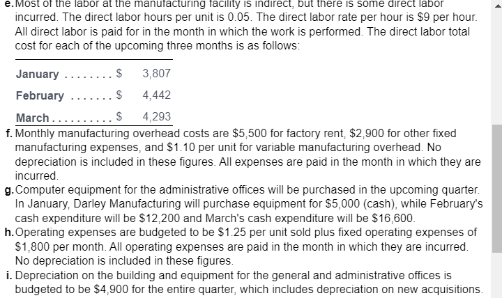the quarter in total. 2. Prepare a production budget. (Hint: Unit sales