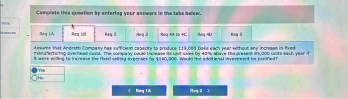each year at a seling price of $60 per unit. The company's