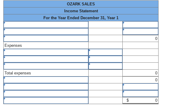 \\ \hline \multicolumn{2}{|c|}{ For the Year Ended December 31, Year 1 }