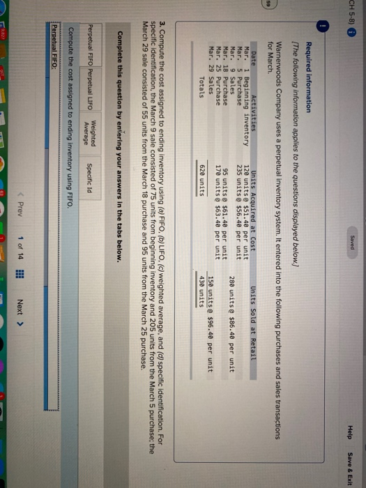  CH 5-8) Saved Help Save & Exit Required information [The following