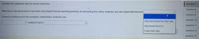  Question Question Complete the sentences with the correct responses When Erwen