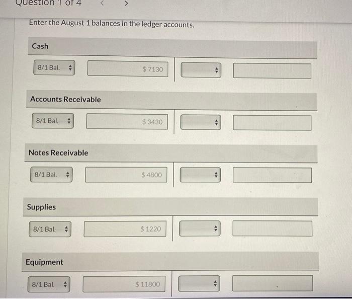 account balances of Swifty Repair Services. Debit Credit Cash $7,130 Accumulated Depreciation-Equipment