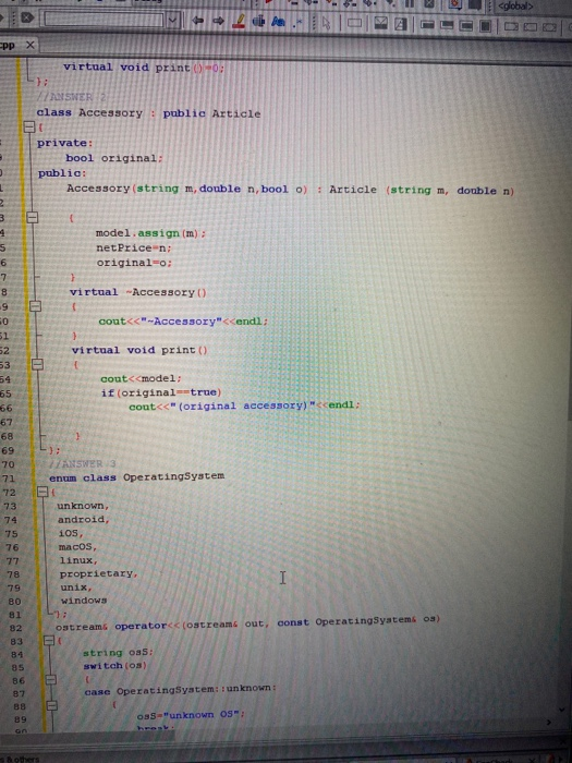 have following members: a private string attribute with name model storing the