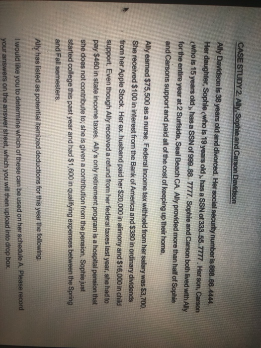 and has several deductions; a schedule A is done to determine if