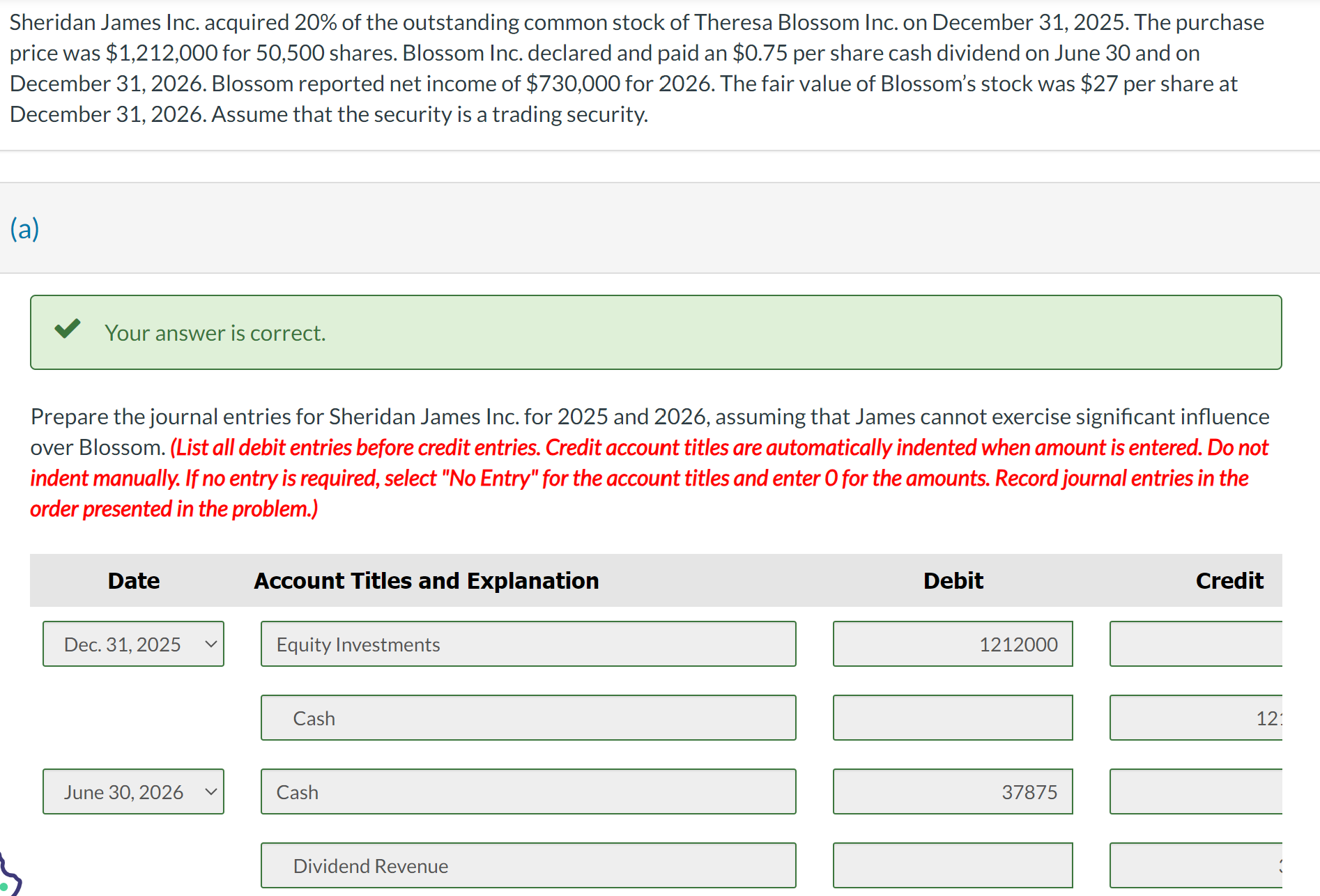 HELLO I NEED HELP WITH QUESTION B AND C PLEASEEE Sheridan James