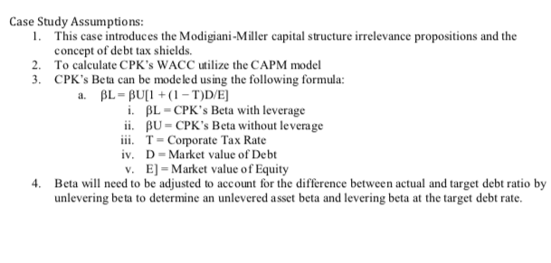 Capital Ratio was 10%; i. What would be CPK's Return on Equity?