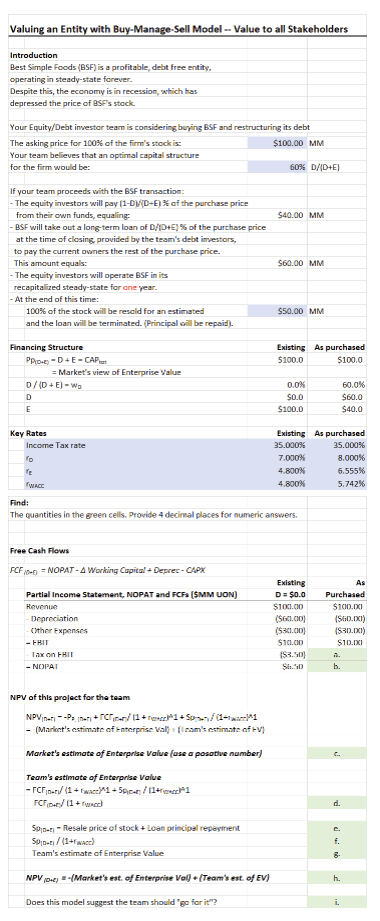  Valuing an Entity with Buy-Manage-Sell Model - Value to all Stakeholders