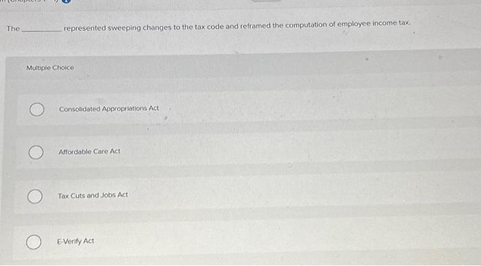  The represented sweeping changes to the tax code and reframed the