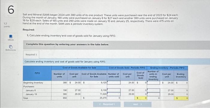 can you please help me solve this ques? Solt and Mineral (SAM)