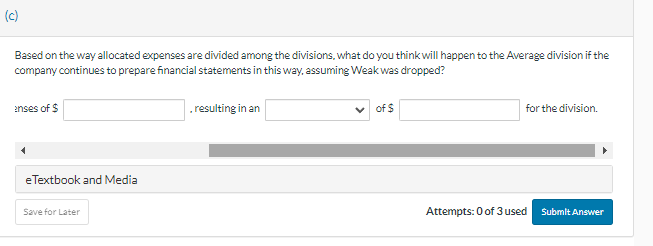 David, that his division eamed money for the company. Following is the