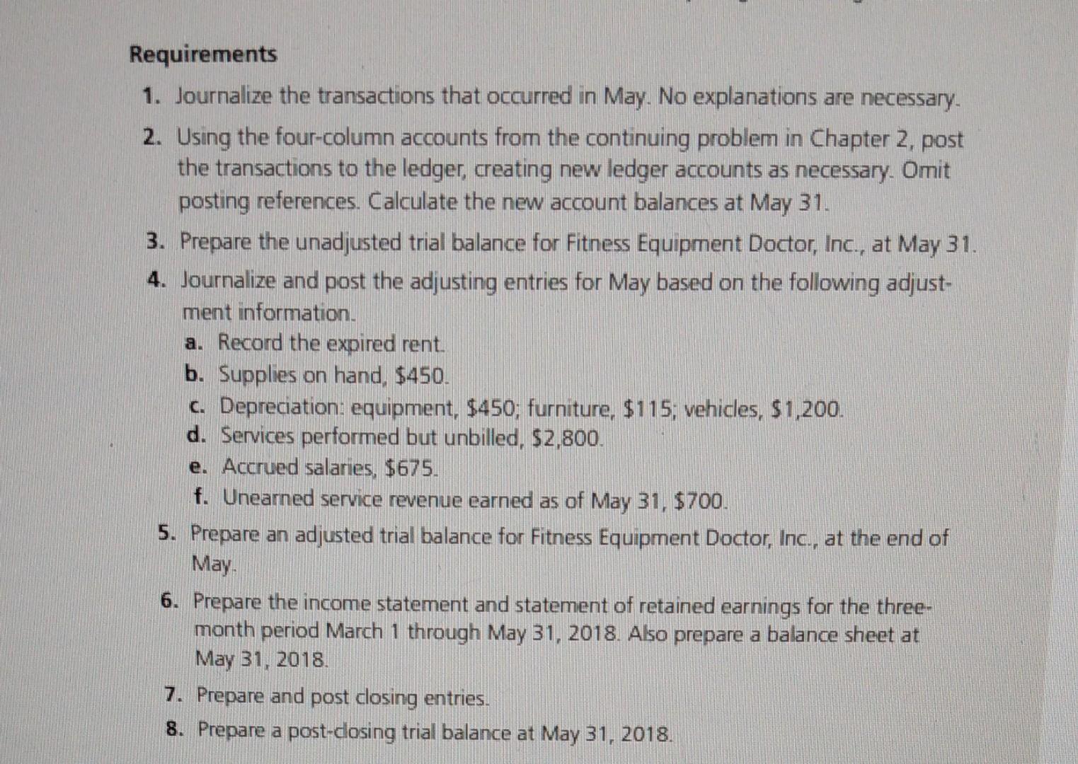 Doctor, Inc, from the Continuing Problem in Chapter 2. The trial balance