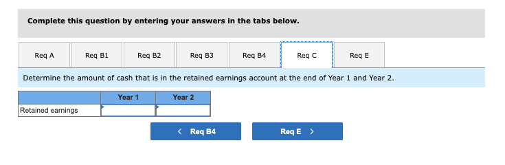 for Year 1, its first year of operations, and Year 2. Assume