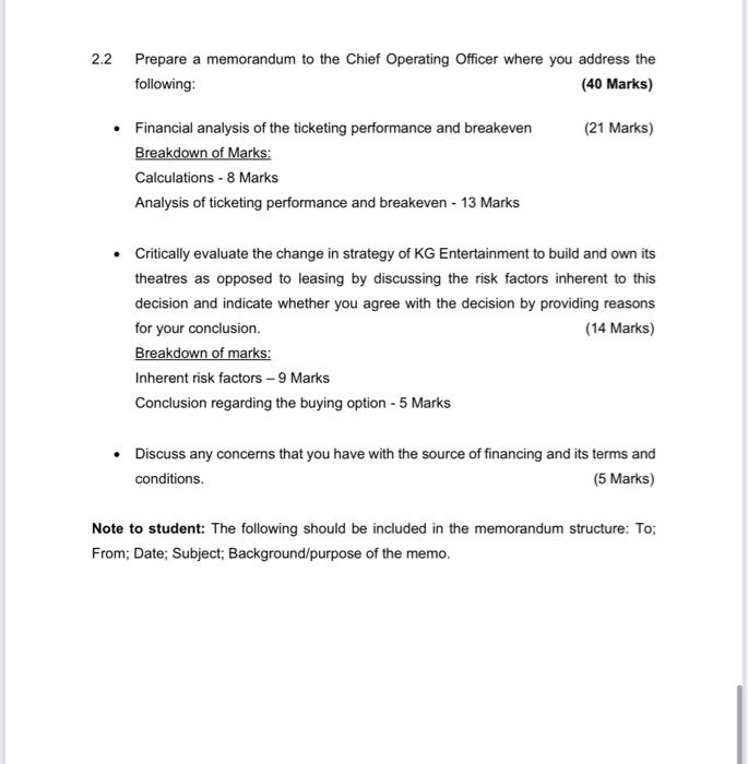 future and diversify into the movie theatre market. This change in strategy