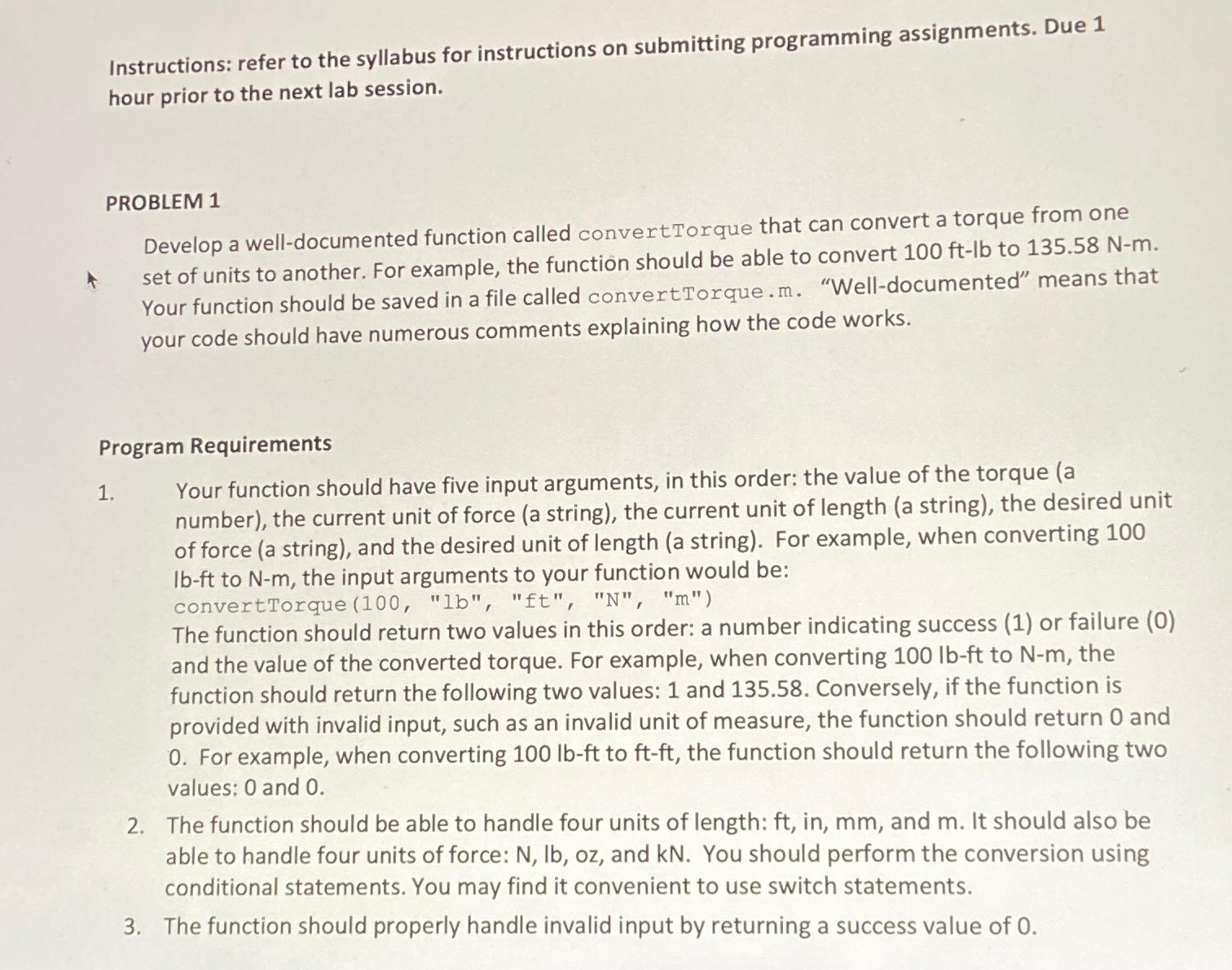  Instructions: refer to the syllabus for instructions on submitting programming assignments.