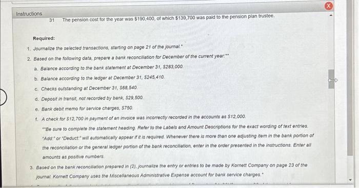 Company on page 23 of the journal. Komett Company uses the Miscellaneous
