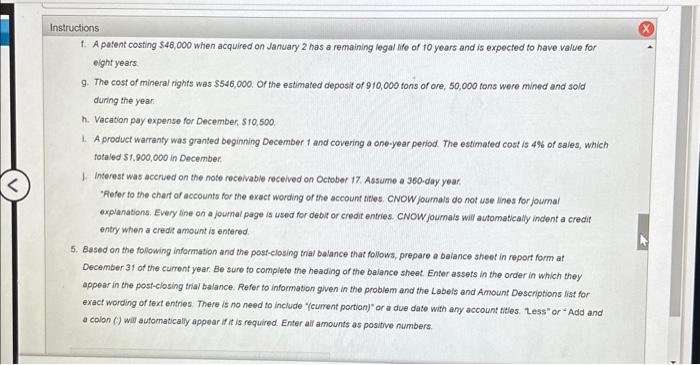 selected data, journalize the adjusting entries as of December 31,20 Y8 on