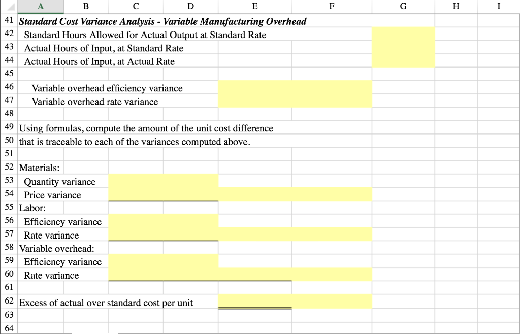 excel formulas Please solve with excel formulas Patterson, Inc. has provided details