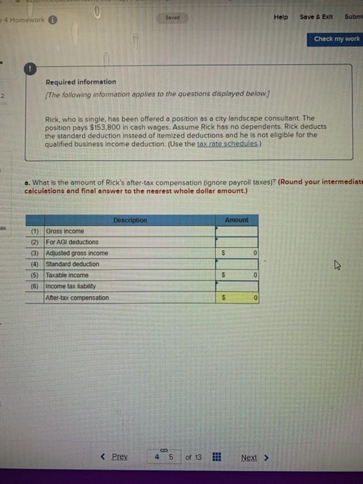  0 Saved 4 Homework Help Save & Exit Subml Check my