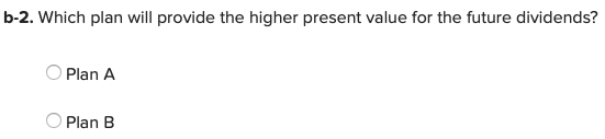 is considering the following two plans. The values represent dividends per share.