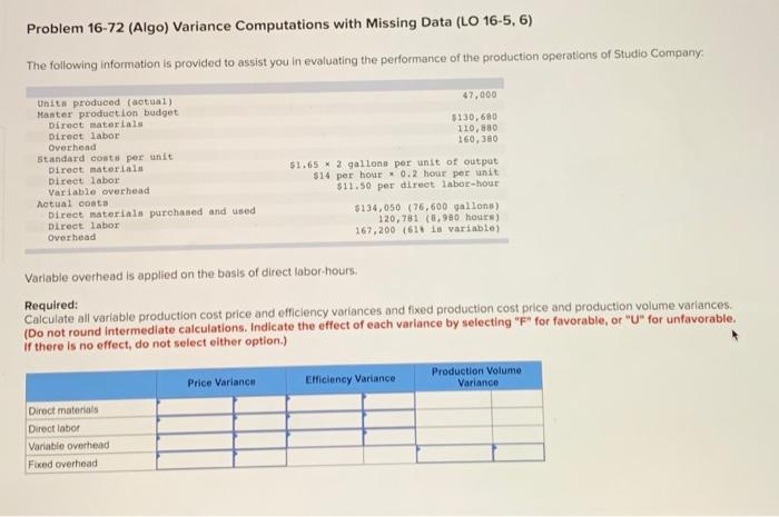  Problem 16-72 (Algo) Variance Computations with Missing Data (LO 16-5, 6)