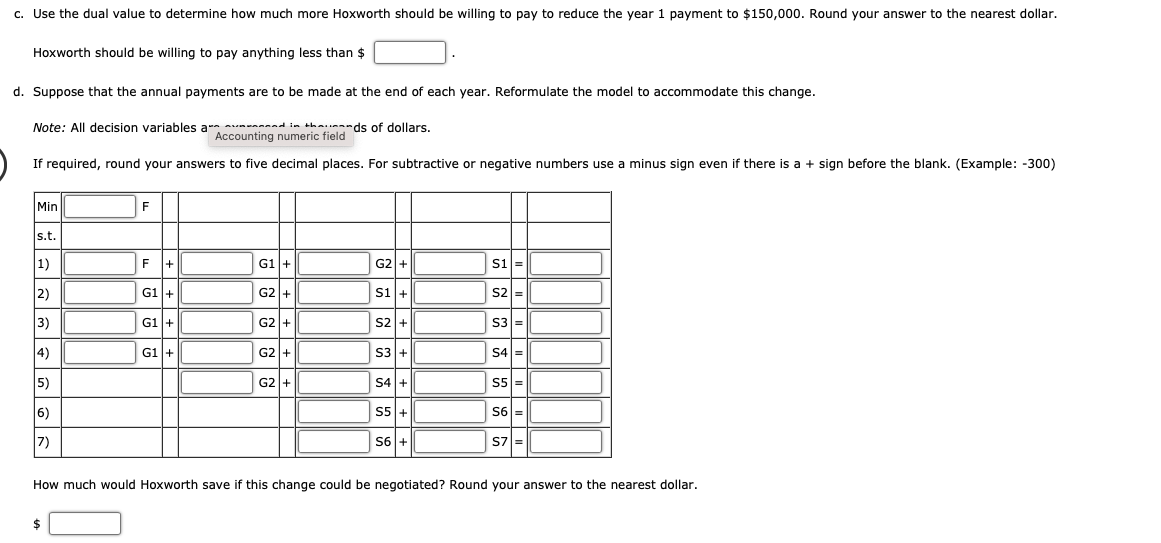 Hoxworth Corporation must provide sufficient cash to make the following annual payments
