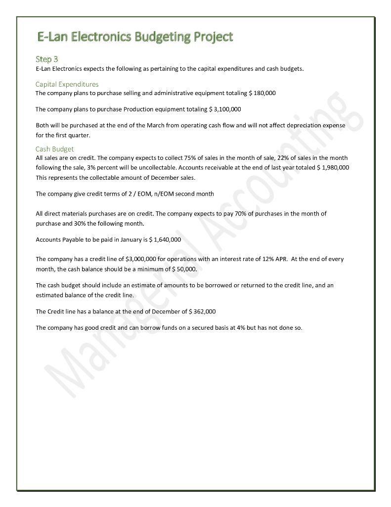 prepare the company's master budget for the next fiscal period. The administrative