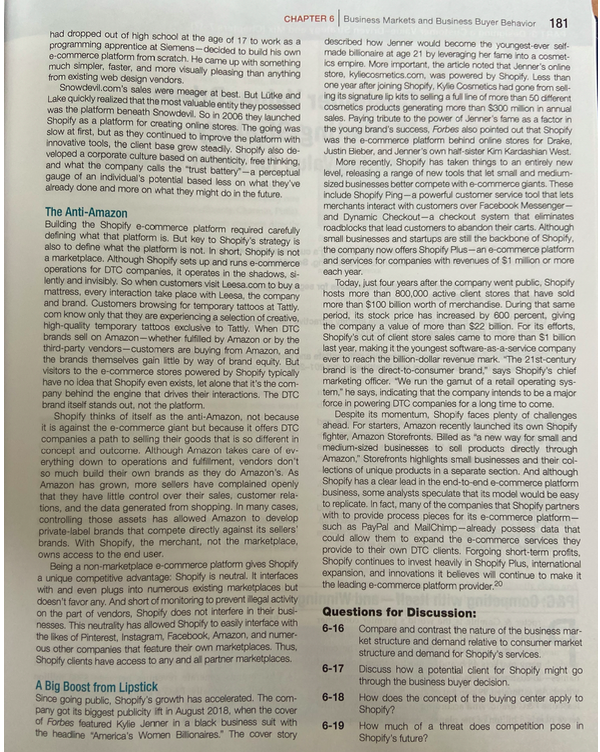 the nature of the business market structure and demand relative to consumer