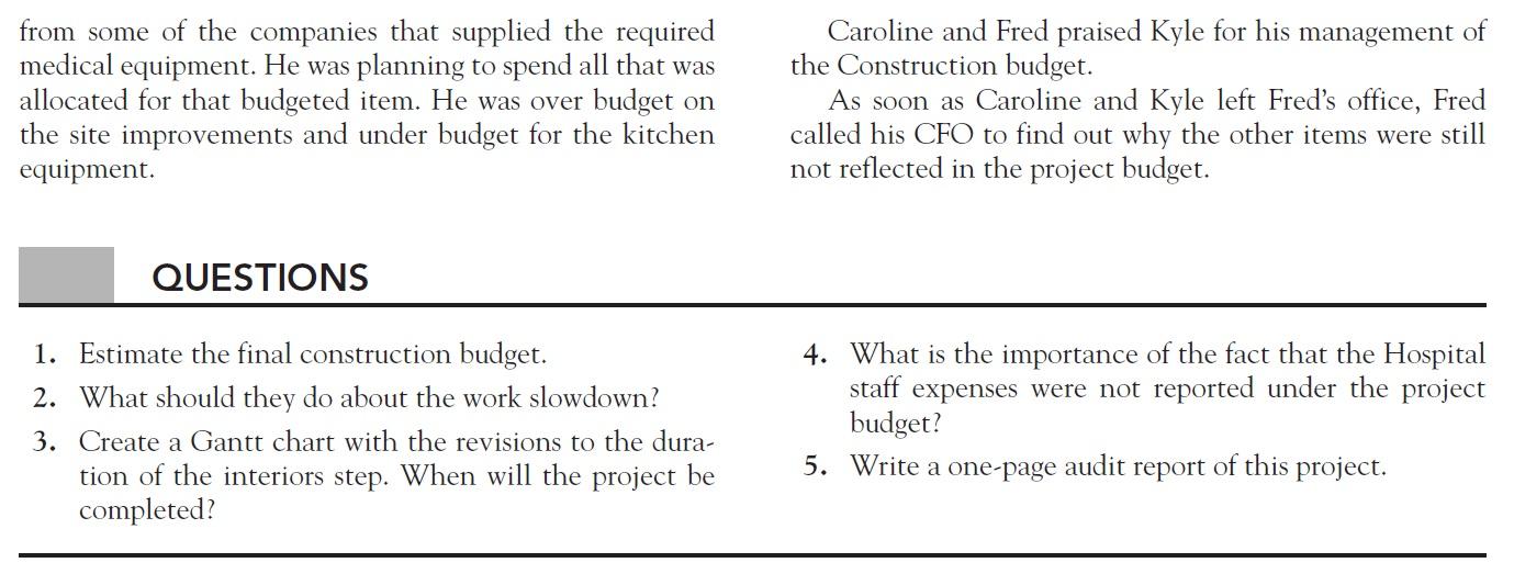 construction project's schedule. It seemed to him that work on finishing the