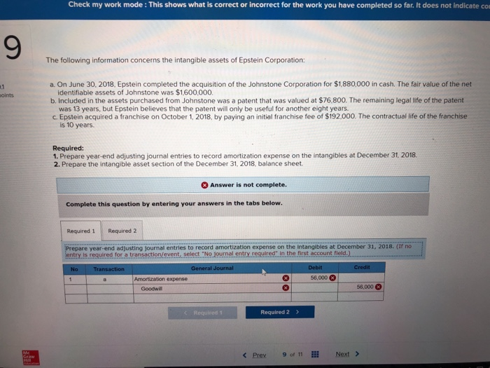  Check my work mode: This shows what is correct or incorrect