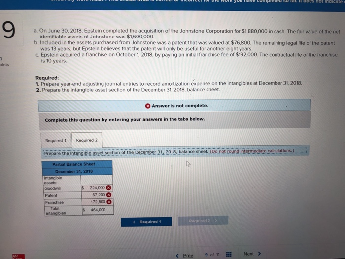 for the work you have completed so far. It does not indicate