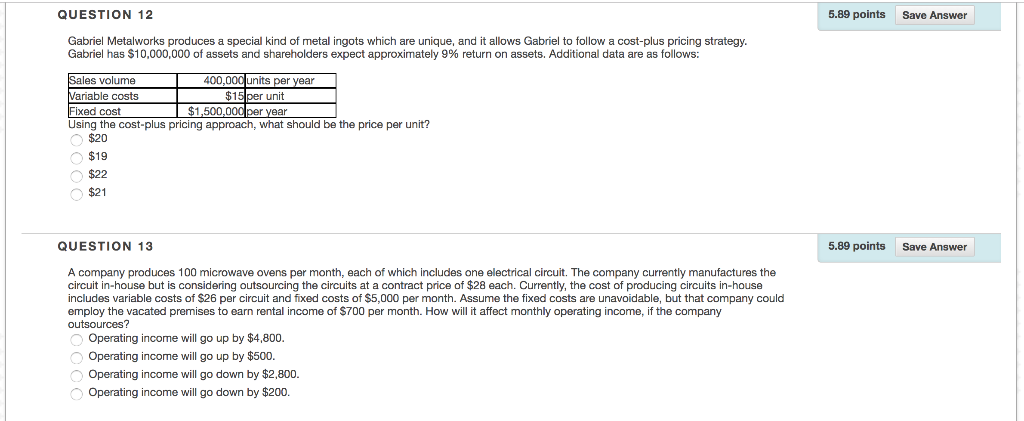 toxins additional costs necessary to process further incremental revenue that can be