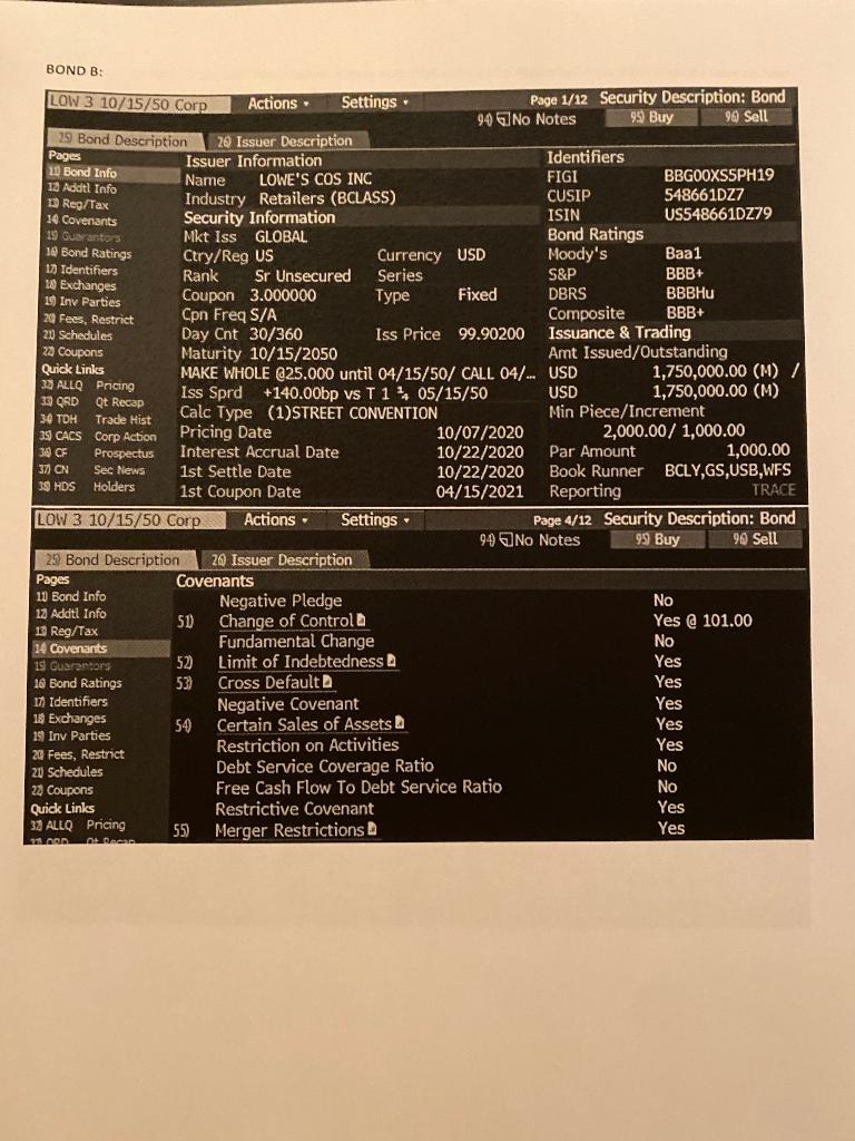differences AND what impact EACH would have on how the bonds should