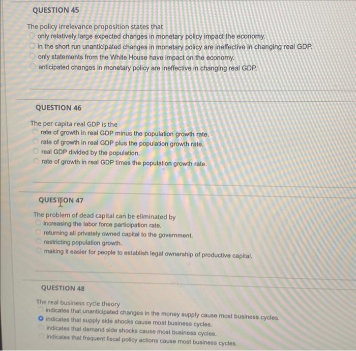  The policy irrelevance proposition states that only relatively large expected changes