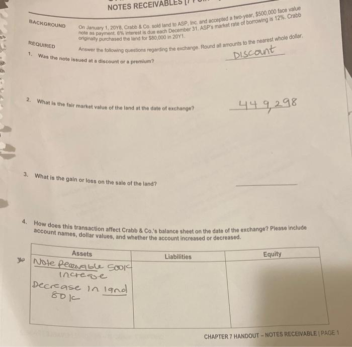  NOTES RECEIVABI BACKGROUND note as payment 6% Interest is due each