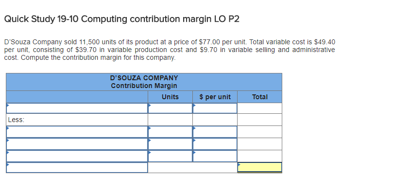 sold 10,500 units of its product at a price of $79.00 per