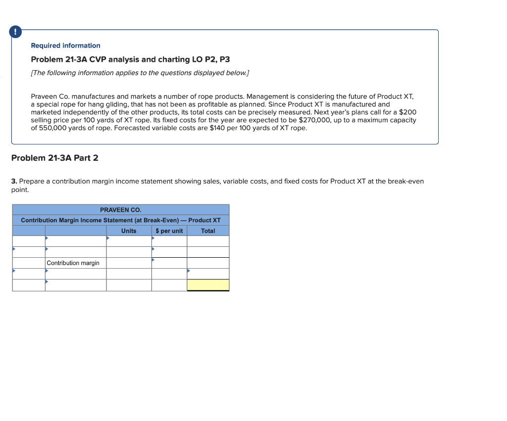 (The following information applies to the questions displayed below.) Praveen Co. manufactures