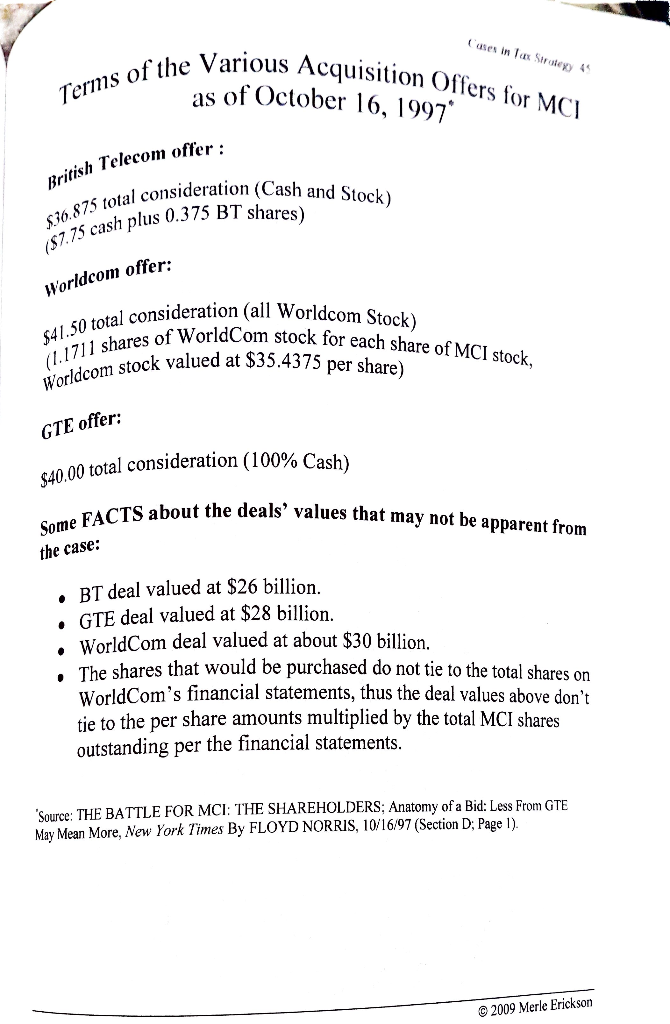 than WorldCom given the proposed structures? How much do you estimate is