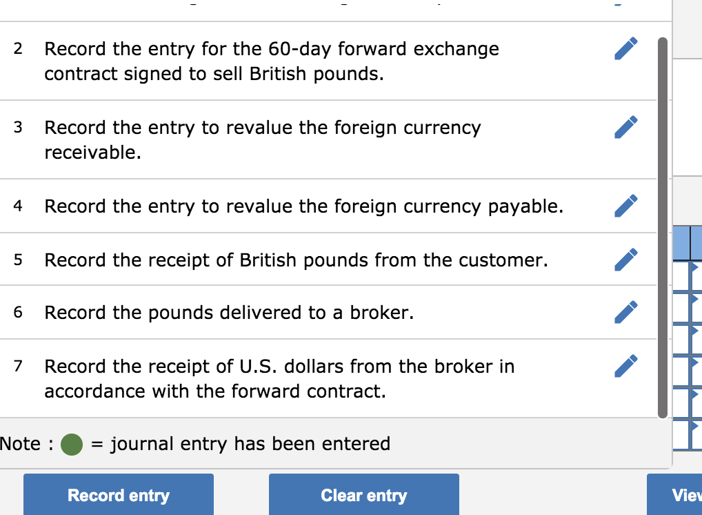  2 Record the entry for the 60-day forward exchange contract signed