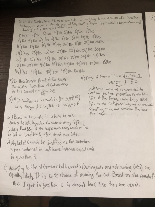 1-7 have already been answered. 8. Take a sample of 30 females