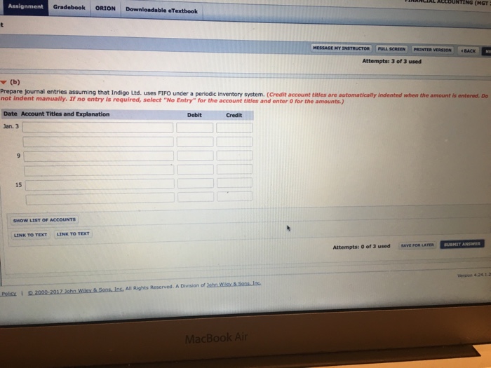 cost of $7 per unit in its beginning inventory. The following Jan.