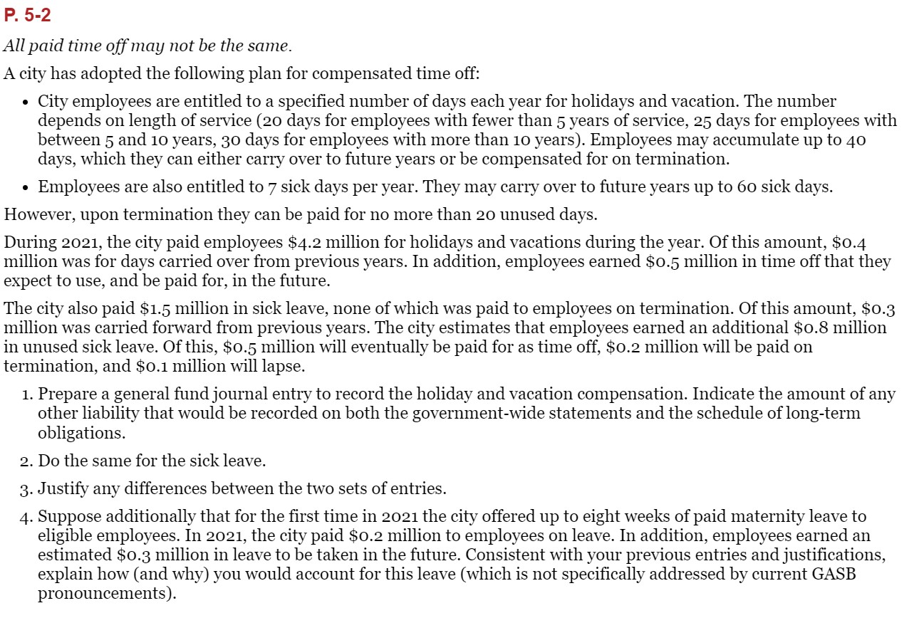  All paid time off may not be the same. A city