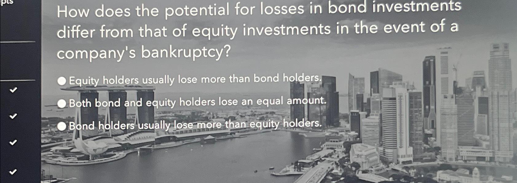  How does the potential for losses in bond investments differ from