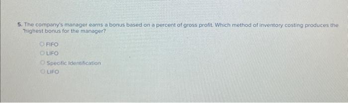 the March 13 purctiase, 100 from. (For specific identification, units sold consist