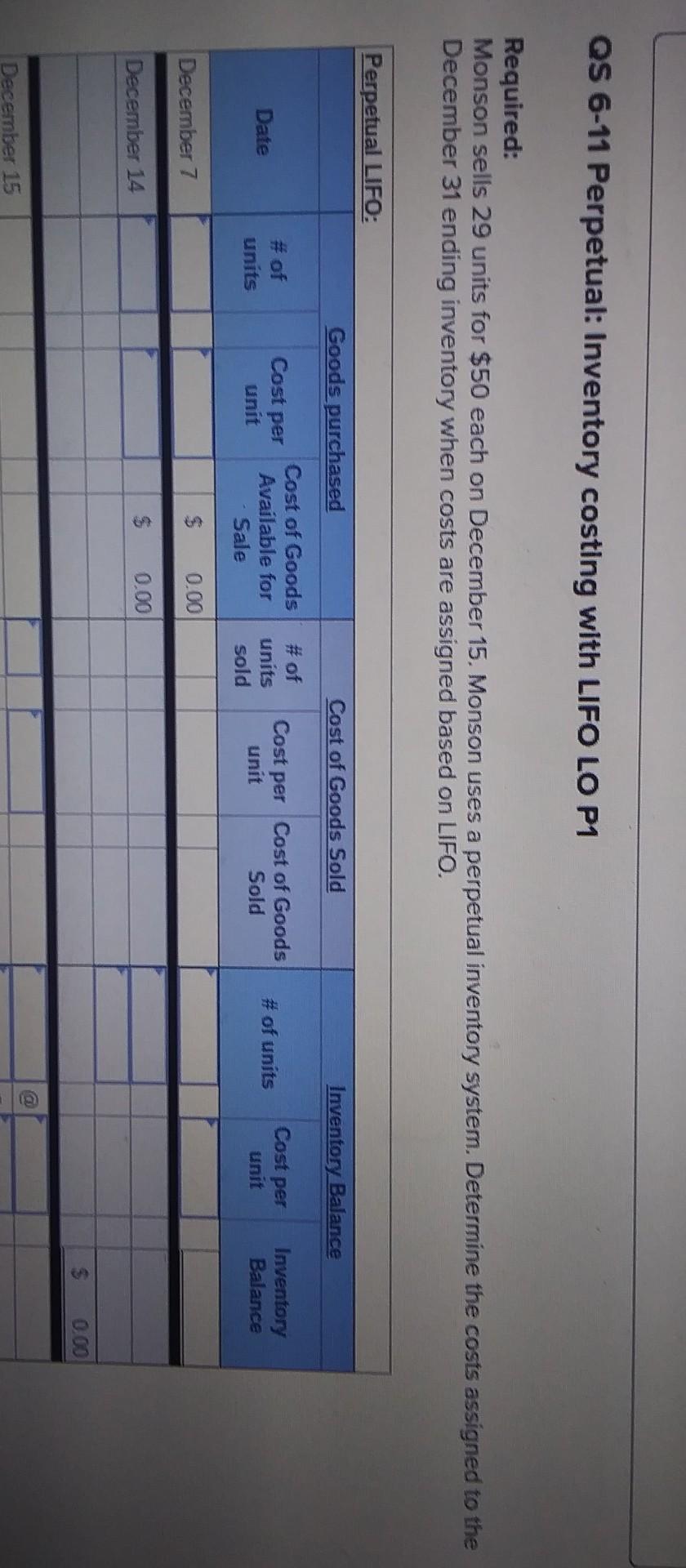 Trey Monson starts a merchandising business on December 1 and enters into