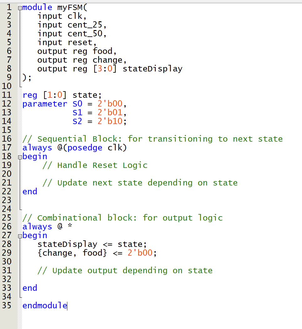 simple Finite State Machine using Verilog - How to test and validate