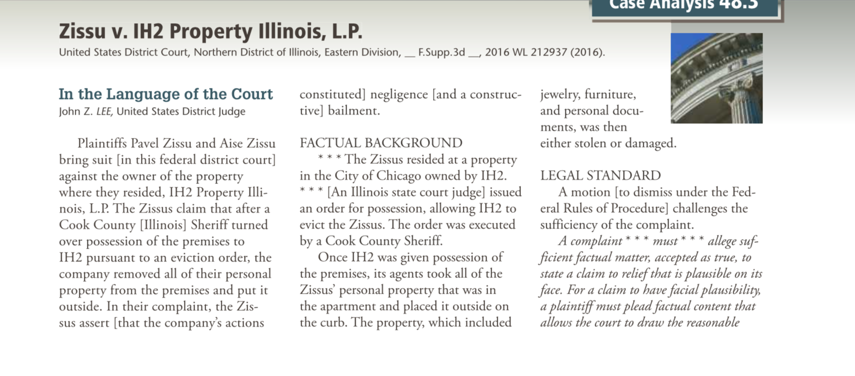 Just 3 questions based on the short reading. Thanks! Case Analysis