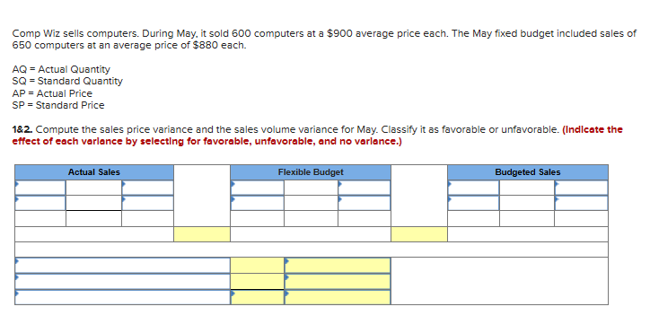  Comp Wiz sells computers. During May, it sold 600 computers at