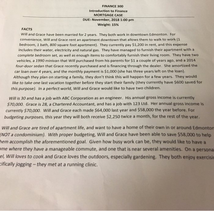  Need help with this mortgage case report Need a instroduction and